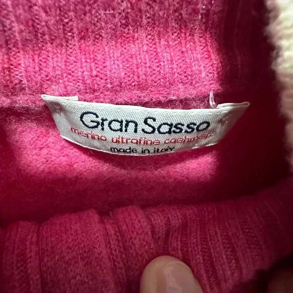 Gran Sasso Wool and Cashmere Quarter Zip Sweater Size Small EUC - Picture 3 of 4